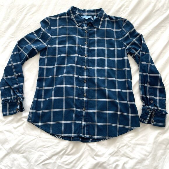 Draper James Plaid Button Down Shirt Southern Preppy Top Womens Size 2 - Picture 1 of 7